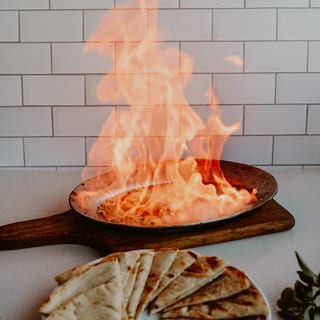 Saganaki "Flaming Cheese"